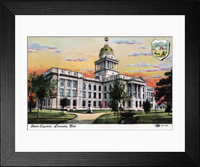 Framed Print : State Capital, Lincoln, Nebraska, 1919 Framed Print : State Capital, Lincoln, Nebraska, 1919