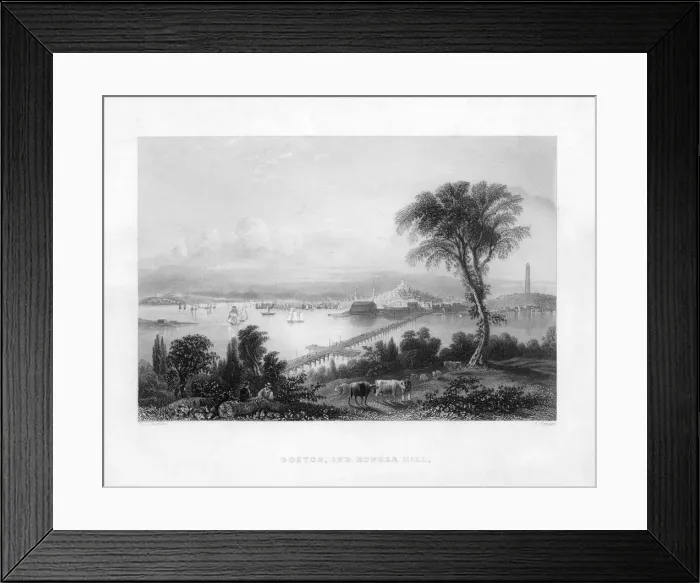 Framed Print : Boston, and Bunker Hill, c1820Artist: C Cousen Framed Print : Boston, and Bunker Hill, c1820Artist: C Cousen