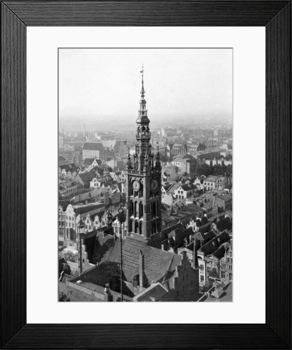 Framed Print : Marienkirche Church steeple, Germany, 1926 Framed Print : Marienkirche Church steeple, Germany, 1926