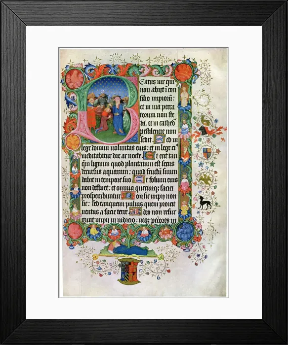 Framed Print : David Anointing David, c15th century Framed Print : David Anointing David, c15th century