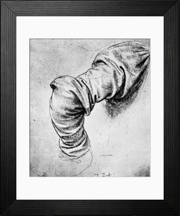 Framed Print : Study for the sleeve of the right arm of St Peter, 15th century (1930). Artist: Leonardo da Vinci Framed Print : Study for the sleeve of the right arm of St Peter, 15th century (1930). Artist: Leonardo da Vinci