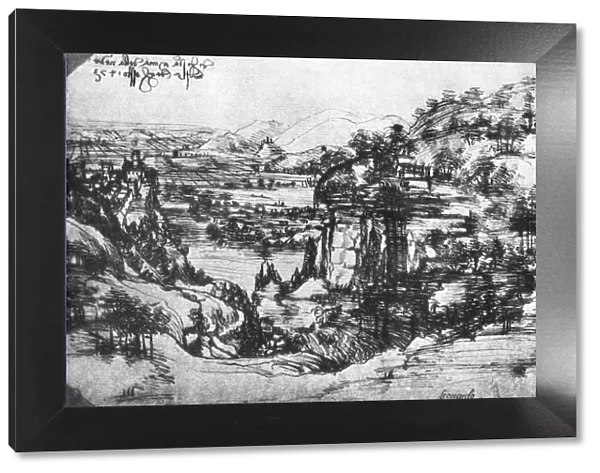 A sketch of a countryside view, 15th century (1930). Artist: Leonardo da Vinci