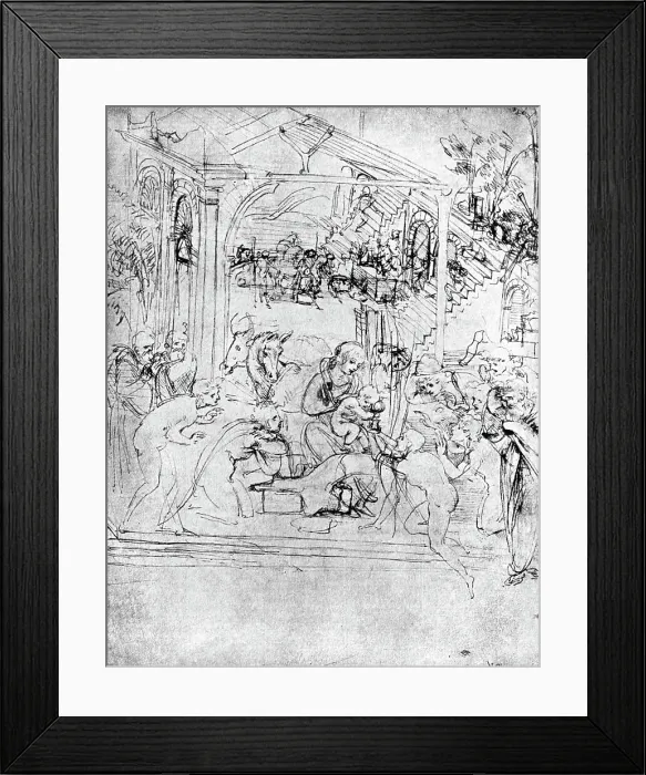 Framed Print : Study for The Adoration of the Magi, 15th century (1930). Artist: Leonardo da Vinci Framed Print : Study for The Adoration of the Magi, 15th century (1930). Artist: Leonardo da Vinci