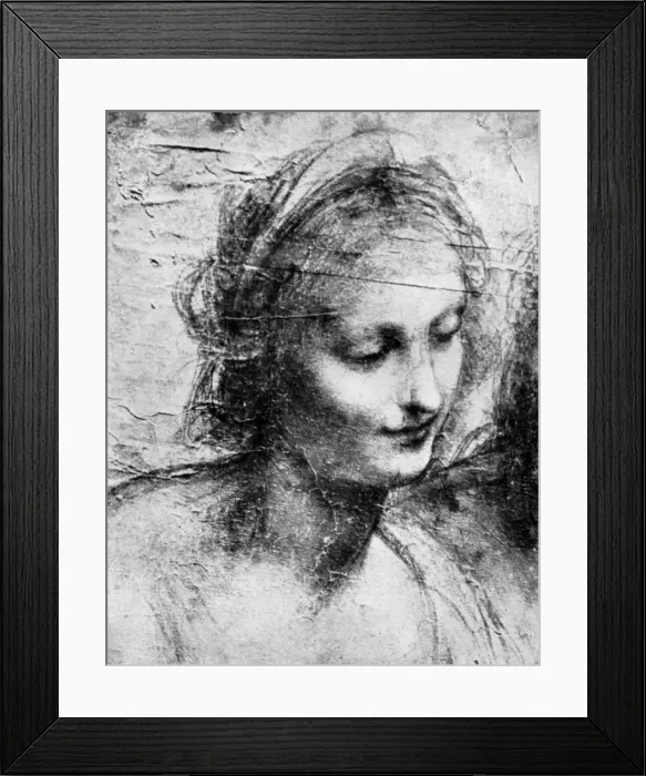 Framed Print : The head of the Madonna, 15th century (1930s). Artist: Leonardo da Vinci Framed Print : The head of the Madonna, 15th century (1930s). Artist: Leonardo da Vinci