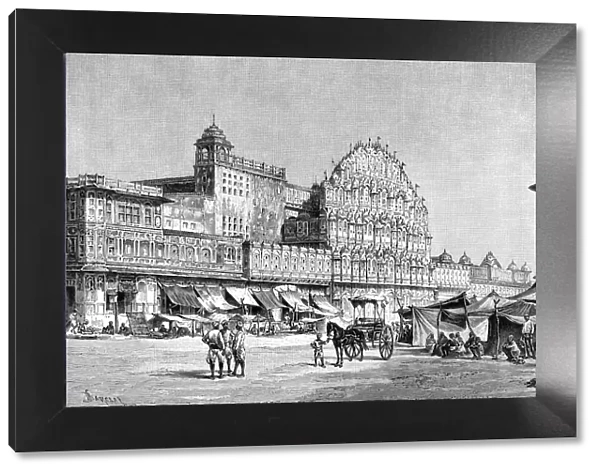 The high street in Jaipur, India, 1895