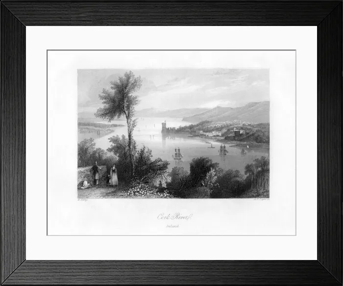 Framed Print : Cork River, Ireland, c1800-1860. Artist: AH Payne Framed Print : Cork River, Ireland, c1800-1860. Artist: AH Payne