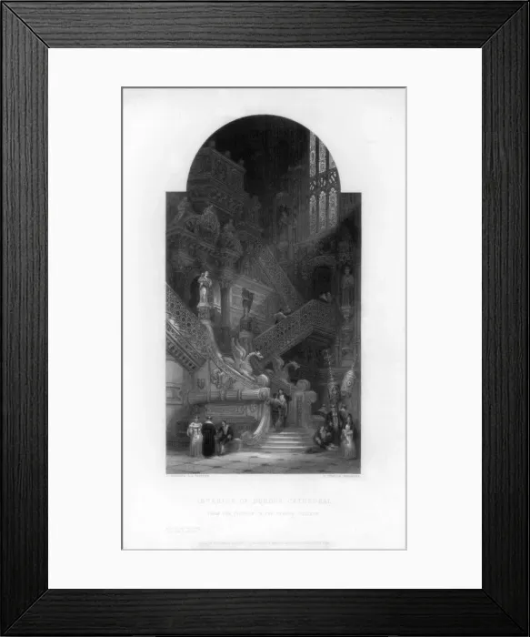Framed Print : Interior of the Burgos Cathedral, 19th century. Artist: E Challis Framed Print : Interior of the Burgos Cathedral, 19th century. Artist: E Challis