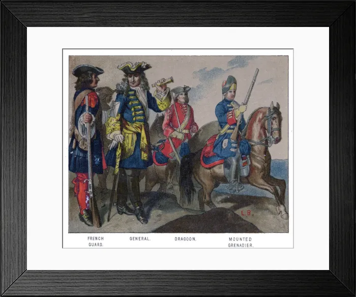 Framed Print : French military dress, 1704 Framed Print : French military dress, 1704