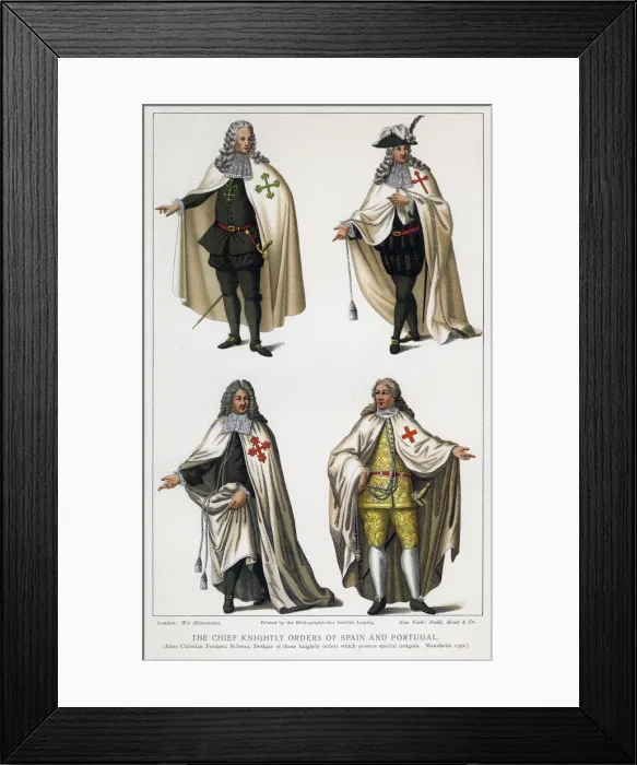 Framed Print : The chief knightly orders of Spain and Portugal, c1930s
