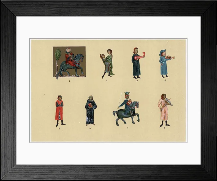 Framed Print : Troubadours, c13th-14th century Framed Print : Troubadours, c13th-14th century