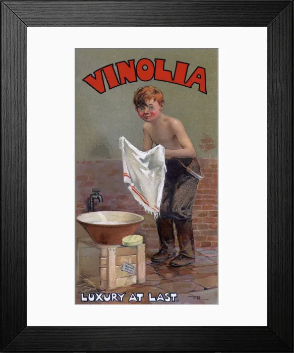 Framed Print : Advert for Vinolia soap, c1900s Framed Print : Advert for Vinolia soap, c1900s