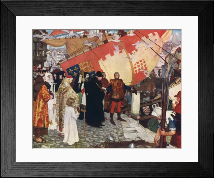 Framed Print : The Departure of John and Sebastian Cabot from Bristol in 1497, c1900-1930Artist: Ernest Board Framed Print : The Departure of John and Sebastian Cabot from Bristol in 1497, c1900-1930Artist: Ernest Board