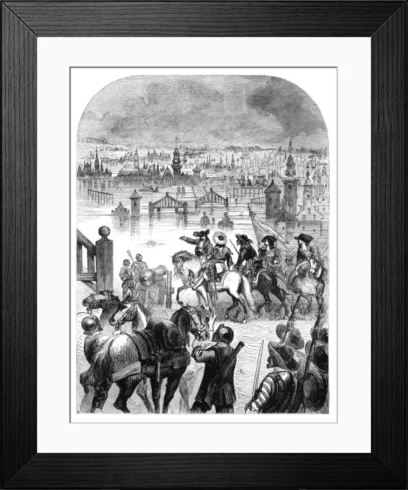 Framed Print : The flooding of Amsterdam in 1672 by the order of the William III, c1902 Framed Print : The flooding of Amsterdam in 1672 by the order of the William III, c1902