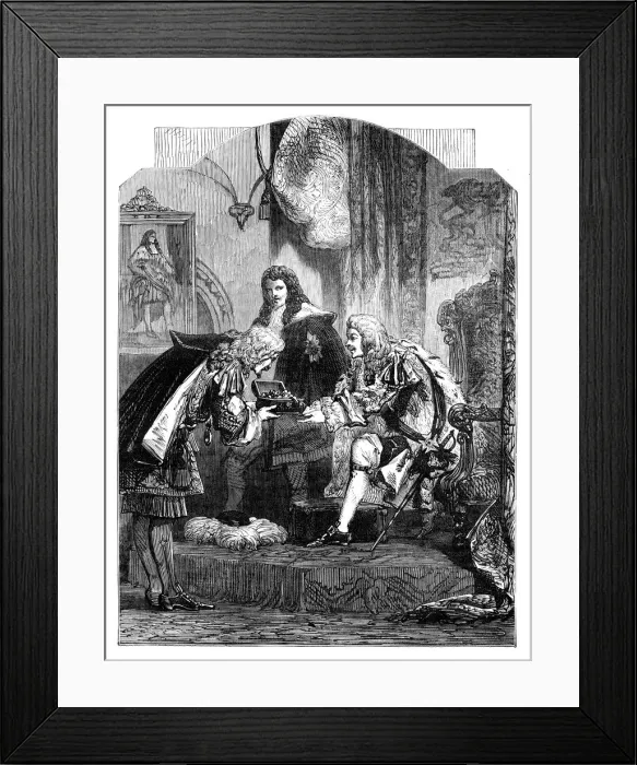 Framed Print : King James II receiving the French bribe, c1902 Framed Print : King James II receiving the French bribe, c1902