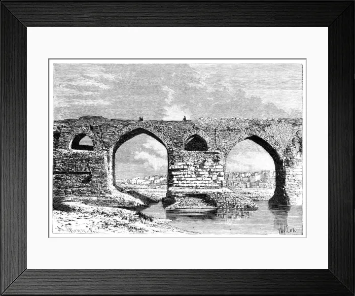 Framed Print : The Bridge of Dezful, Iran, 1895. Artist: Armand Kohl Framed Print : The Bridge of Dezful, Iran, 1895. Artist: Armand Kohl