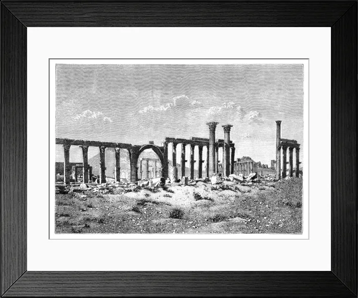 Framed Print : A ruined colonnade at Palmyra (Tadmur), Syria, 1895 Framed Print : A ruined colonnade at Palmyra (Tadmur), Syria, 1895