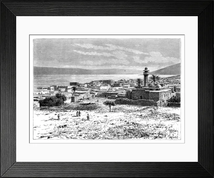 Framed Print : The lake and city of Tiberias, Israel, 1895 Framed Print : The lake and city of Tiberias, Israel, 1895