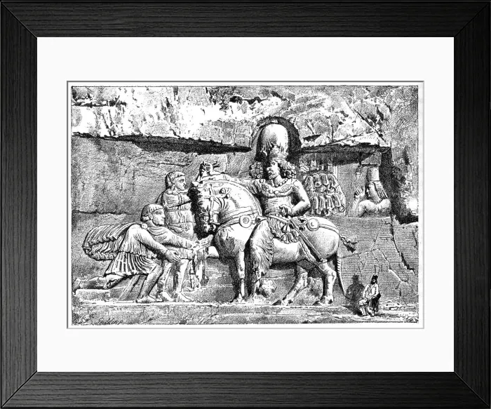 Framed Print : Valerian at the feet of Sapor, Royal Tombs at Naksh-I-Rustem, Persepolis, Iran, 1895 Framed Print : Valerian at the feet of Sapor, Royal Tombs at Naksh-I-Rustem, Persepolis, Iran, 1895