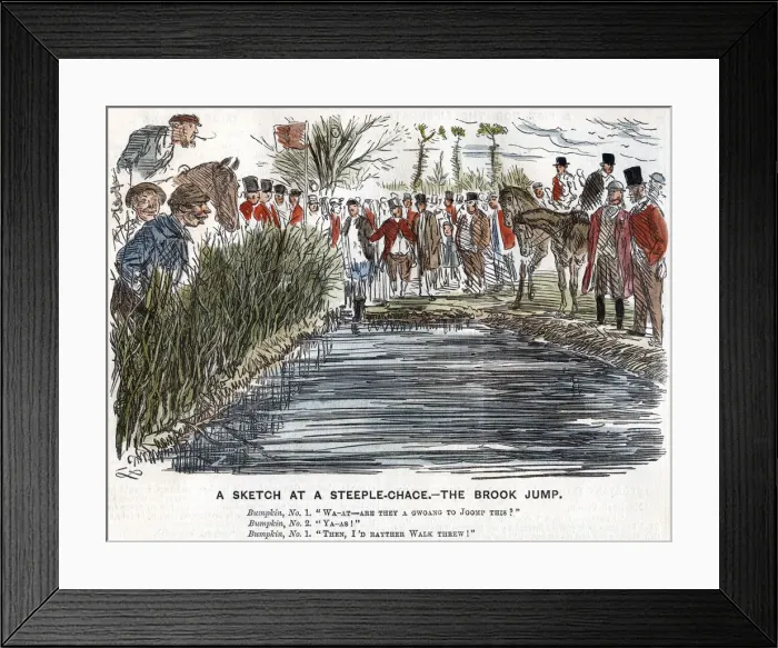 Framed Print : The Brook Jump, 1863 Framed Print : The Brook Jump, 1863