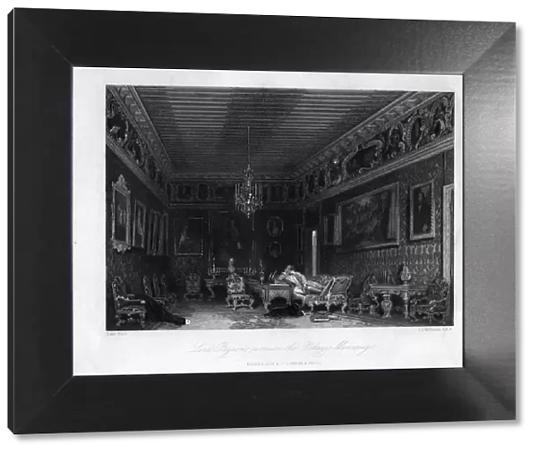 Lord Byrons room in the Palazzo Moncenigo, Venice, Italy, 19th century. Artist: James Tibbitts Willmore