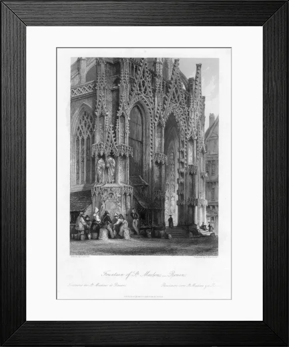Framed Print : The fountain of St Maclou, Rouen, France, 19th century. Artist:s Bradshaw Framed Print : The fountain of St Maclou, Rouen, France, 19th century. Artist:s Bradshaw
