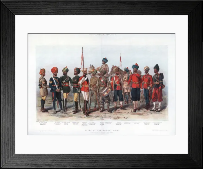 Framed Print : Types of the Bombay army, 1888. Artist: AC Lovett Framed Print : Types of the Bombay army, 1888. Artist: AC Lovett
