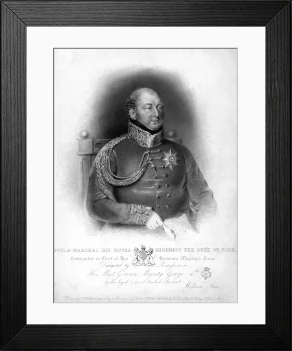 Framed Print : Field Marshal Prince Frederick, Duke of York and Albany (1763-1827), 19th century. Artist: J Thomson