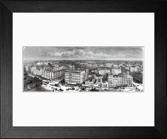 Framed Print : Panorama of Chicago from the top of the City Hall, USA, 1871