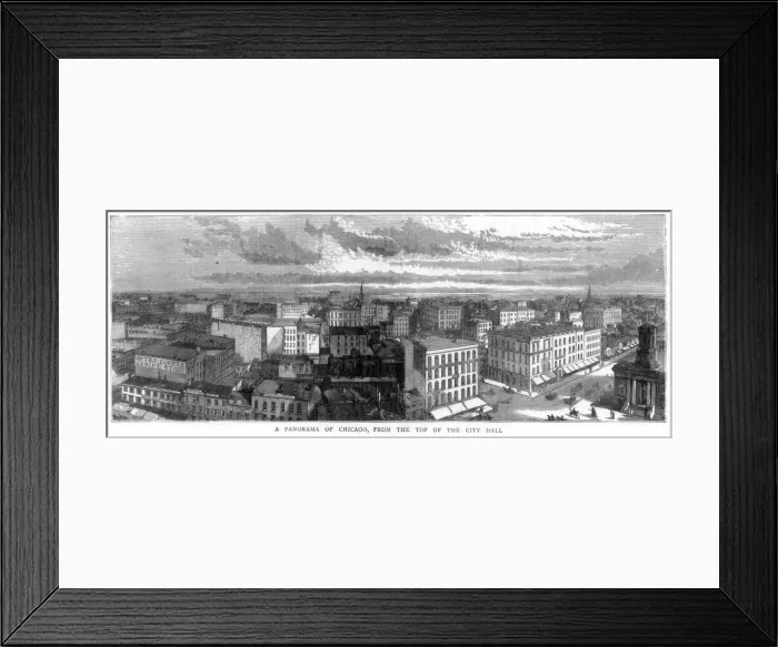 Framed Print : Panorama of Chicago from the top of the City Hall, USA, 1871 Framed Print : Panorama of Chicago from the top of the City Hall, USA, 1871