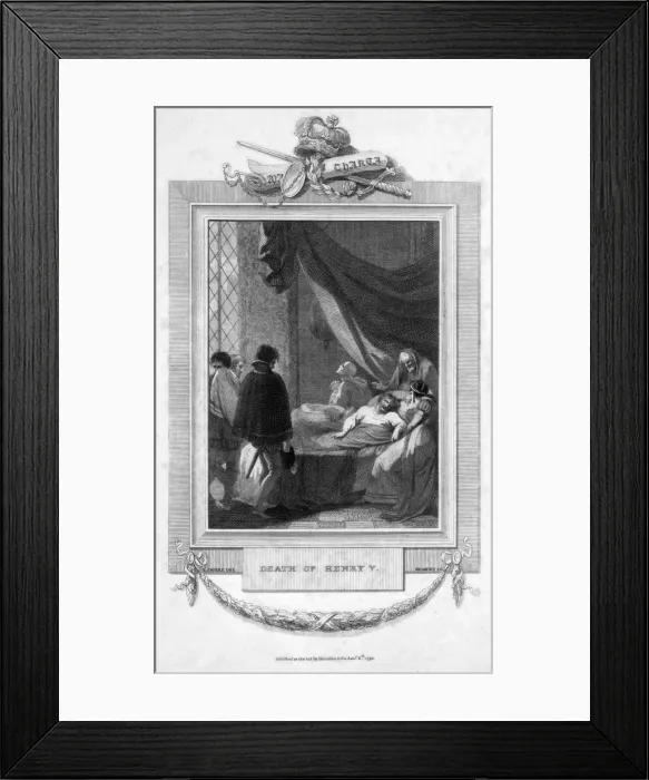 Framed Print : Death of Henry V, 1422 (1790). Artist: Bromley Framed Print : Death of Henry V, 1422 (1790). Artist: Bromley