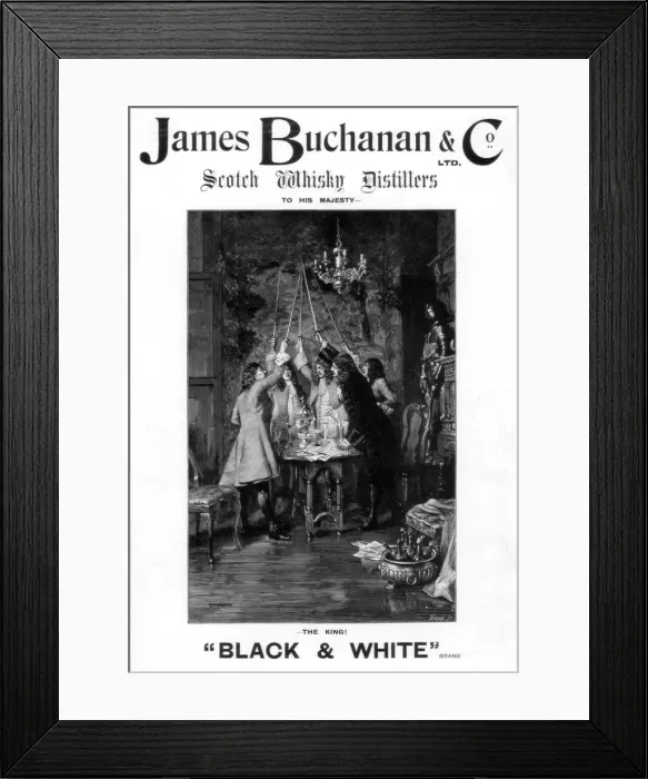 Framed Print : Advertisement for James Buchanan and Co. scotch whisky Framed Print : Advertisement for James Buchanan and Co. scotch whisky