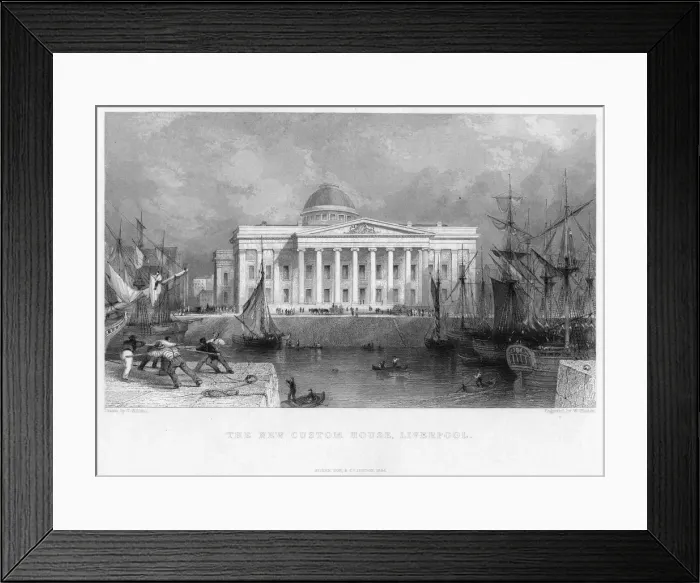 Framed Print : The New Custom House, Liverpool, 1836. Artist: W Finden Framed Print : The New Custom House, Liverpool, 1836. Artist: W Finden