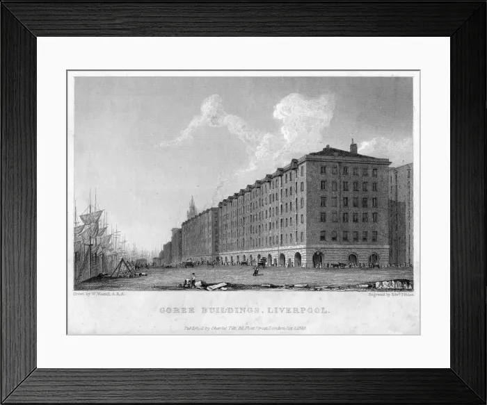 Framed Print : Goree Buildings, Liverpool, 1828. Artist: William Westall Framed Print : Goree Buildings, Liverpool, 1828. Artist: William Westall