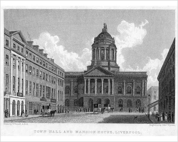 Town Hall and Mansion House, Liverpool, 19th century. Artist: William Westall