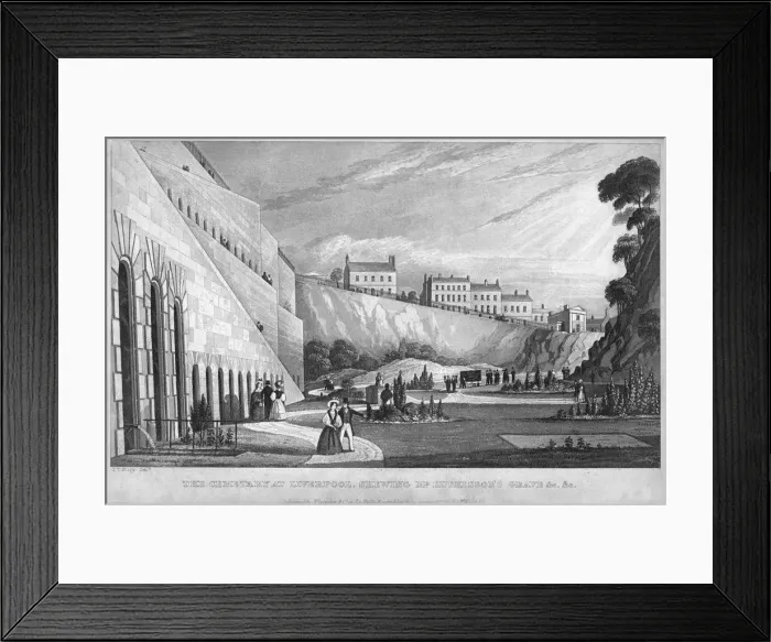 Framed Print : The Cemetery at Liverpool, shewing Mr Huskissons Grave etc, 1831. Artist: Thomas Talbot Bury Framed Print : The Cemetery at Liverpool, shewing Mr Huskissons Grave etc, 1831. Artist: Thomas Talbot Bury