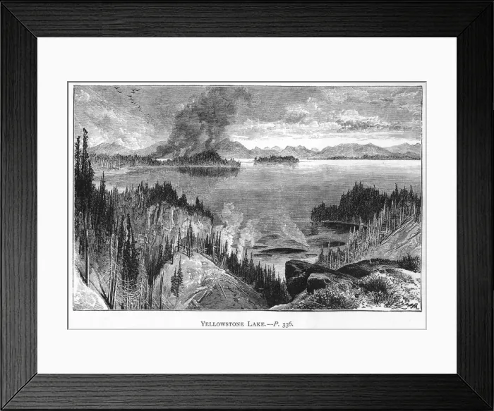 Framed Print : Yellowstone Lake, 19th century Framed Print : Yellowstone Lake, 19th century