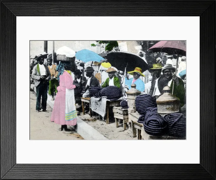Framed Print : Rope tobacco sellers, Jamaica, c1900s Framed Print : Rope tobacco sellers, Jamaica, c1900s