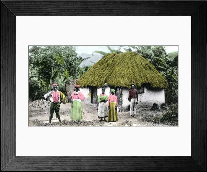 Framed Print : A Jamaican village, c1900s Framed Print : A Jamaican village, c1900s