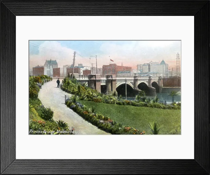 Framed Print : Princes Bridge, Melbourne, Australia, 1912 Framed Print : Princes Bridge, Melbourne, Australia, 1912