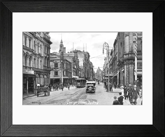 Framed Print : George Street, Sydney, Australia, c1900s Framed Print : George Street, Sydney, Australia, c1900s
