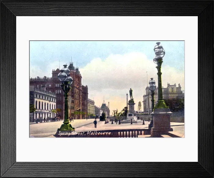 Framed Print : Spring Street, Melbourne, Australia, 1912 Framed Print : Spring Street, Melbourne, Australia, 1912