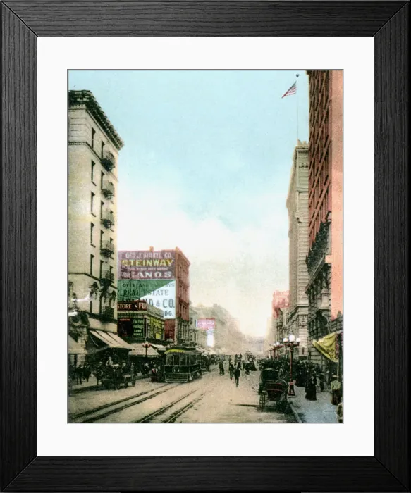 Framed Print : Spring Street, Los Angeles, California, USA, c1900s Framed Print : Spring Street, Los Angeles, California, USA, c1900s
