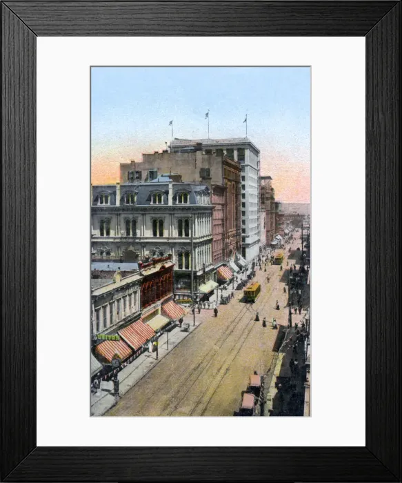 Framed Print : Looking north along Third Street, Portland, Oregon, USA, c1900s Framed Print : Looking north along Third Street, Portland, Oregon, USA, c1900s
