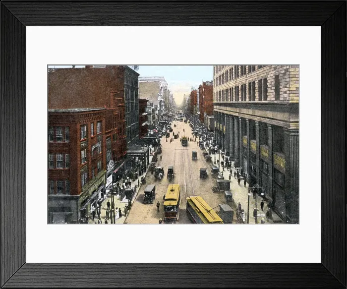 Framed Print : Looking east along Market Street from City Hall, Philadelphia, Pennsylvania, USA, c1900s Framed Print : Looking east along Market Street from City Hall, Philadelphia, Pennsylvania, USA, c1900s