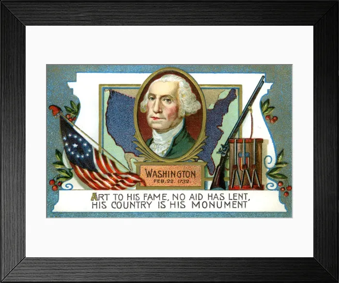 Framed Print : George Washington (1732-1799), American president, 18th century Framed Print : George Washington (1732-1799), American president, 18th century