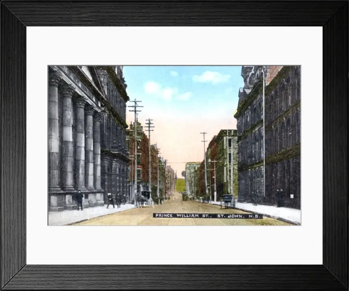 Framed Print : Prince William Street, Saint John, New Brunswick, Canada, c1900s Framed Print : Prince William Street, Saint John, New Brunswick, Canada, c1900s