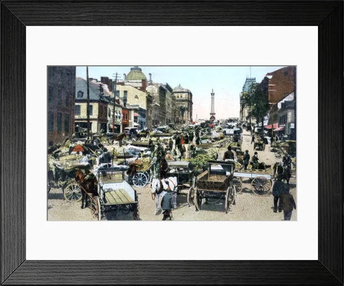 Framed Print : Jacques Cartier Market, Montreal, Canada, c1900s Framed Print : Jacques Cartier Market, Montreal, Canada, c1900s