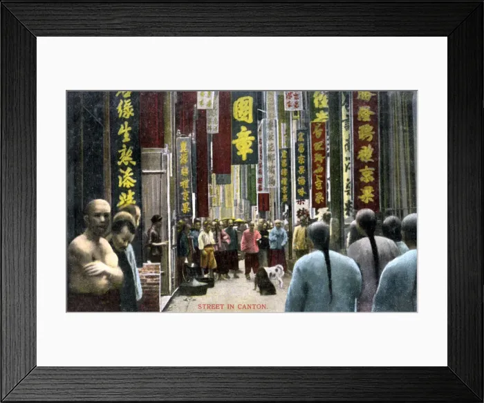 Framed Print : A street in Canton, China, c1900s Framed Print : A street in Canton, China, c1900s