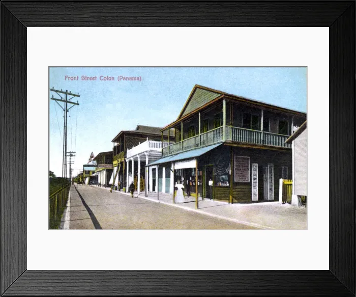 Framed Print : Front Street, Colon, Panama, 1907 Framed Print : Front Street, Colon, Panama, 1907