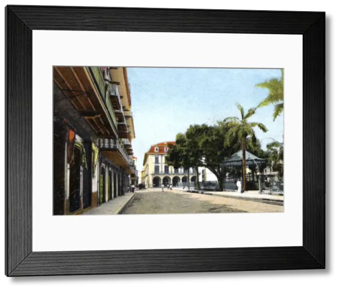 Framed Print : Central Park and Canal Building, Panama City, Panama, c1920s Framed Print : Central Park and Canal Building, Panama City, Panama, c1920s